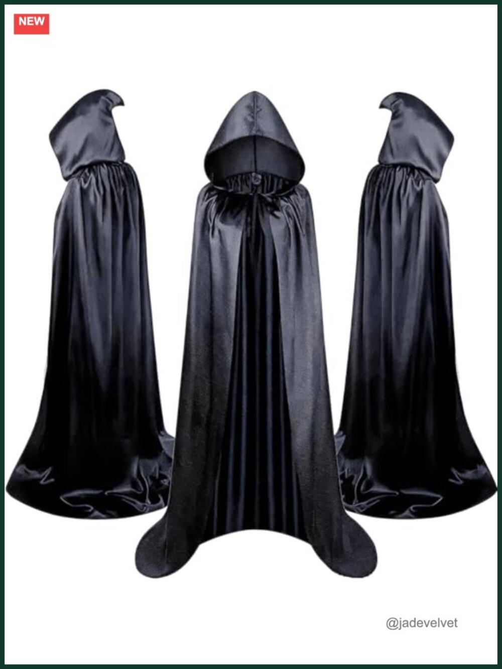 Unisex Hooded Cloak Long Halloween Cape Wizard Cosplay Costume